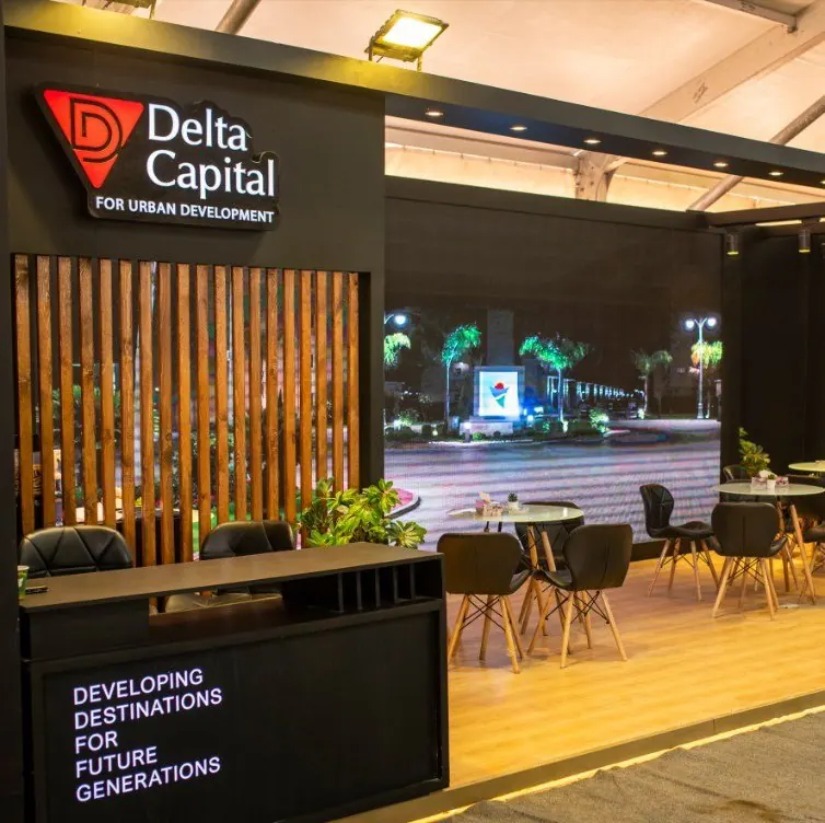 Delta Capital — A stand for an urban real-estate developer, with a reception and open meeting lounge.