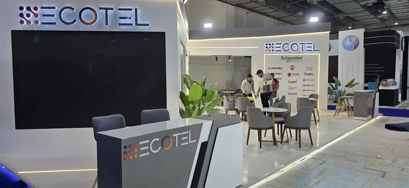 Ecotel — A stand for a cybersecurity distributor, showcasing more than 20 global technology brands.