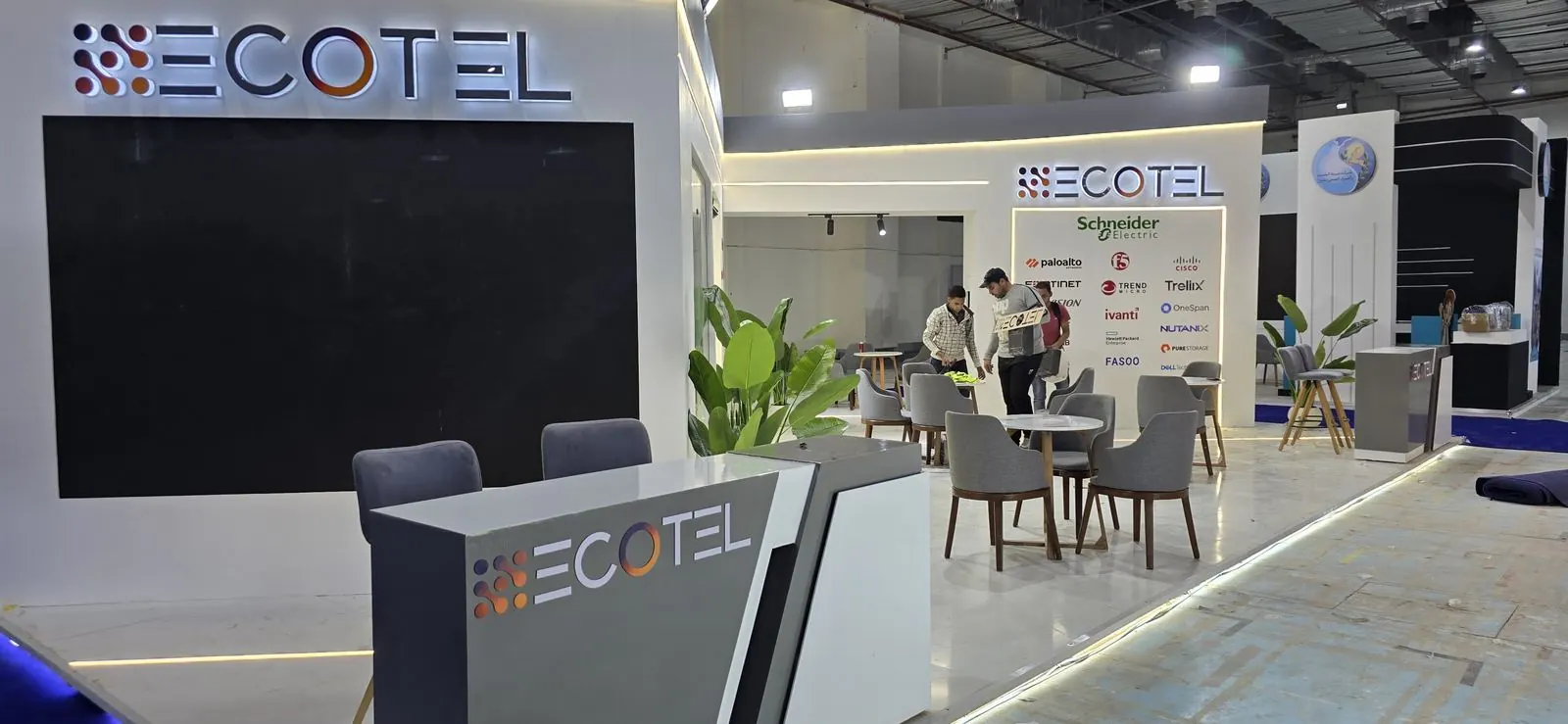 Ecotel stand at a technology show in Cairo, built by More Spaces