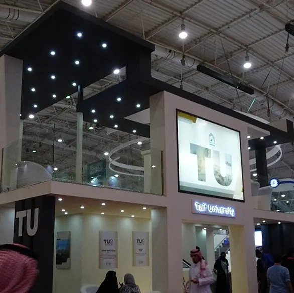 Taif University — A two-storey university pavilion, with an upper lounge and briefing areas.
