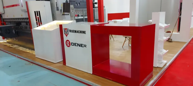 TrueMachine — A stand for a CNC and sheet-metal machinery supplier, built around live heavy equipment.